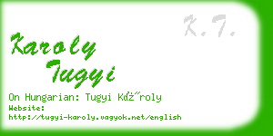 karoly tugyi business card